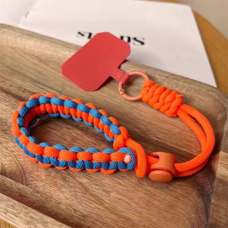 Wholesale Paracord Mobile Phone Strap Wrist Lanyard Anti-lost Anti-slip Adjustable Hand Woven Braided Bracelet Keychain Lanyard