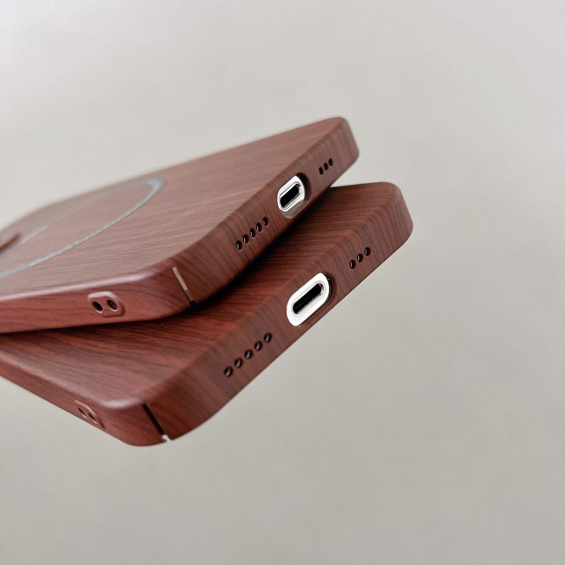 Wood Phone case wood Magnetic Wireless Charging Phone Cover For iPhone 15 14 13 12 13 Pro 12 pro max