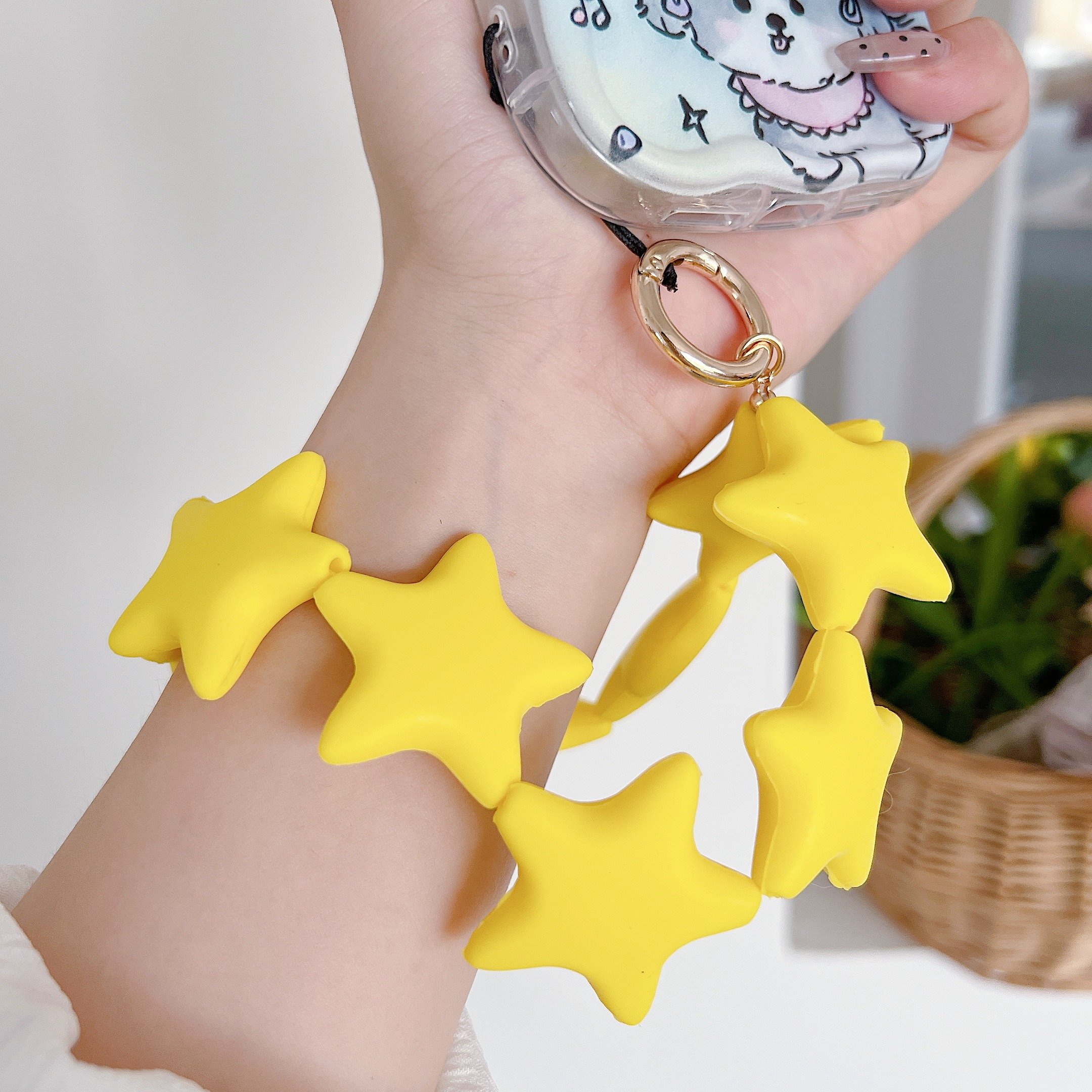 New Silicone Ins Style Five-pointed Star Phone Chain Phone Lanyard Keychain Hanging Ornament Anti-fall Hand Rope Bowl Strap
