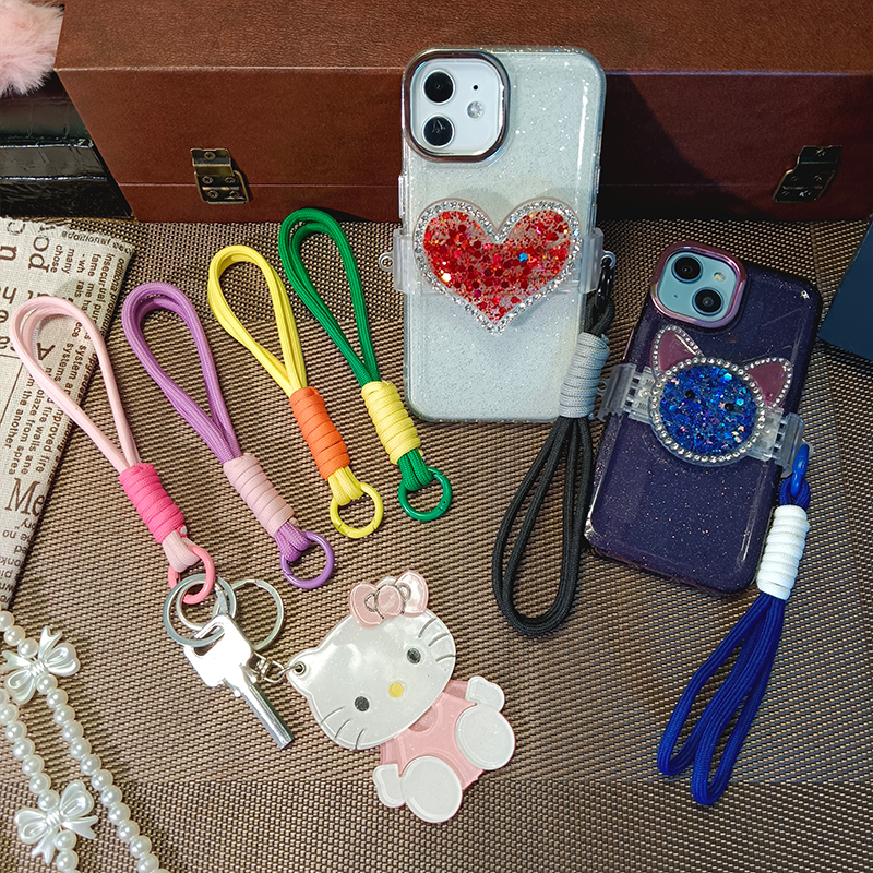 Creative Universal Colored Hanging Rope Phone Hanging Rope Keychain Minimalist Short Phone mobile phone accessories