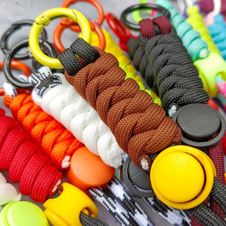 New Mobile Phone Lanyard Neck Hanging Wrist Anti Loss Keychain Adjustable Hand Woven Dual Color Lanyard