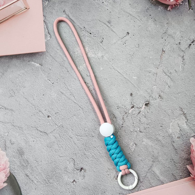 New Mobile Phone Lanyard Neck Hanging Wrist Anti Loss Keychain Adjustable Hand Woven Dual Color Lanyard