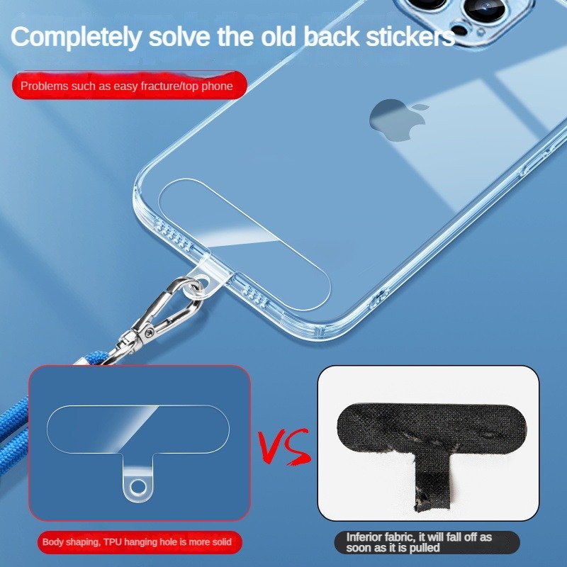 Smartphone TPU Lanyard Strap with Rope Tie String Tether Sling Lasso Mobile Cord TPU Patch Painted Tab Phone Accessories