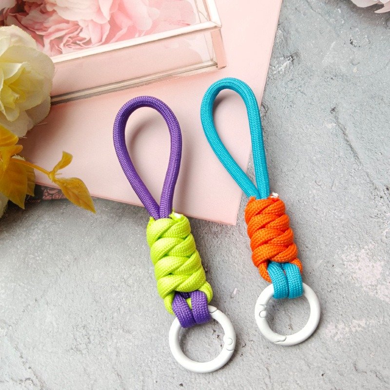 Hot Sale Colorful Nylon Woven Keychain Lanyard Mobile Phone U Disk Camera Short Wrist Strap Speaker Audio Anti-lost Hand Strap