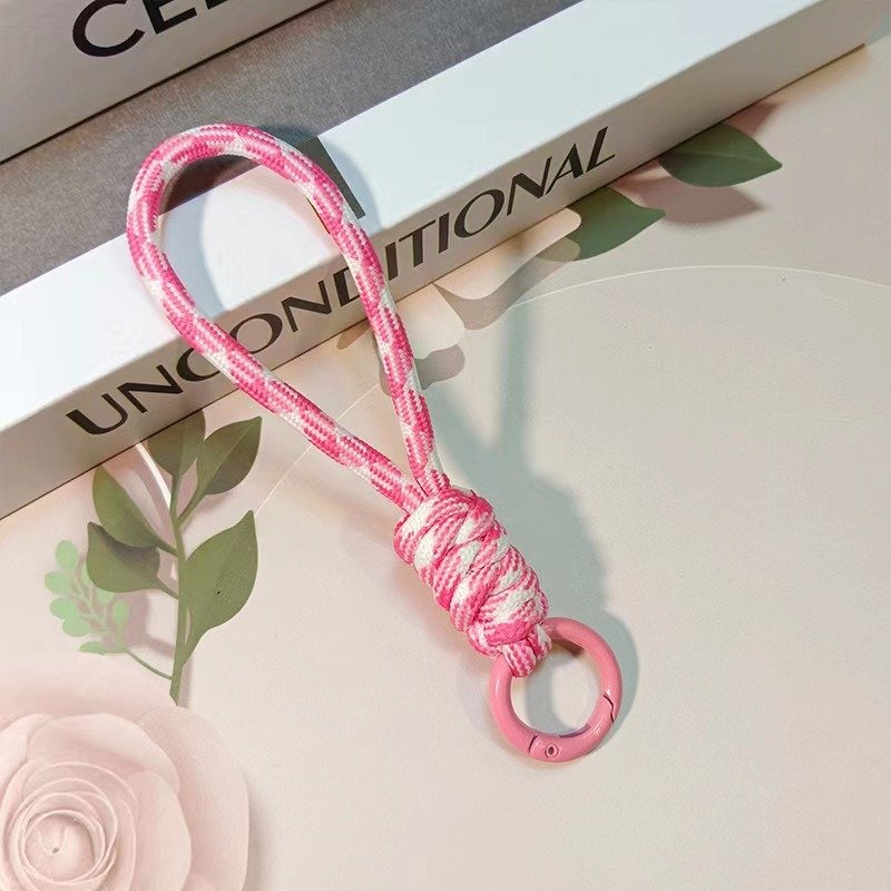 Hot Sale Colorful Nylon Woven Keychain Lanyard Mobile Phone U Disk Camera Short Wrist Strap Speaker Audio Anti-lost Hand Strap