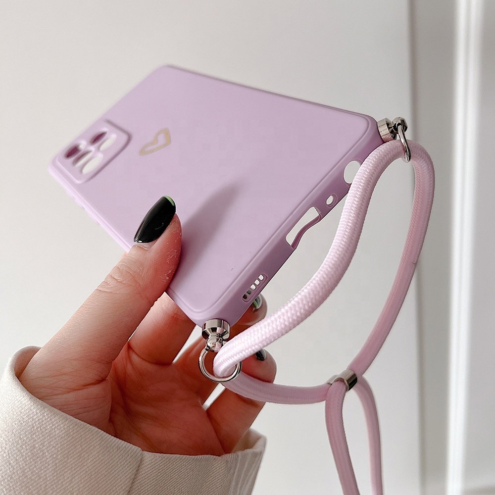 Wrist Strap Necklace Cover TPU Phone Case for Samsung S23 FE A23 A53 With Shoulder Strap cases