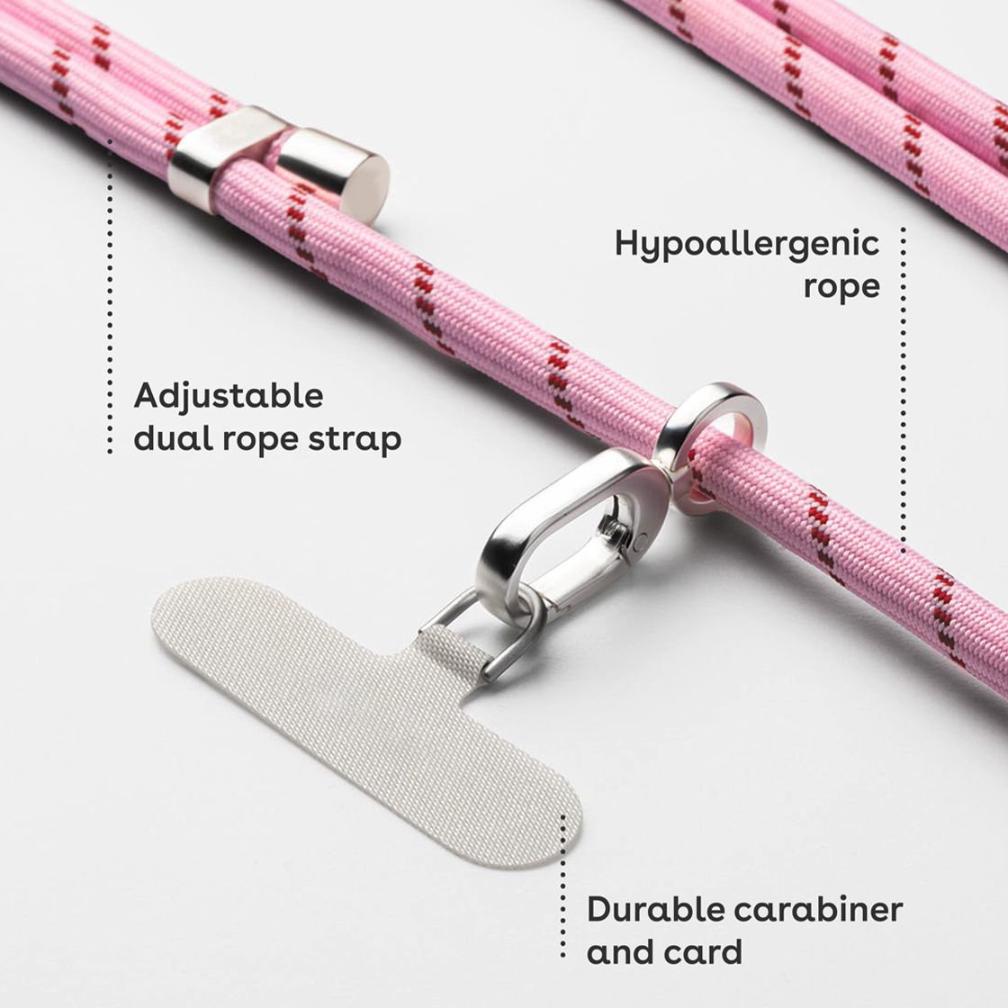 Fashionable and versatile adjustable shoulder strap crossbody mobile phone braided lanyard high-end neck lanyard