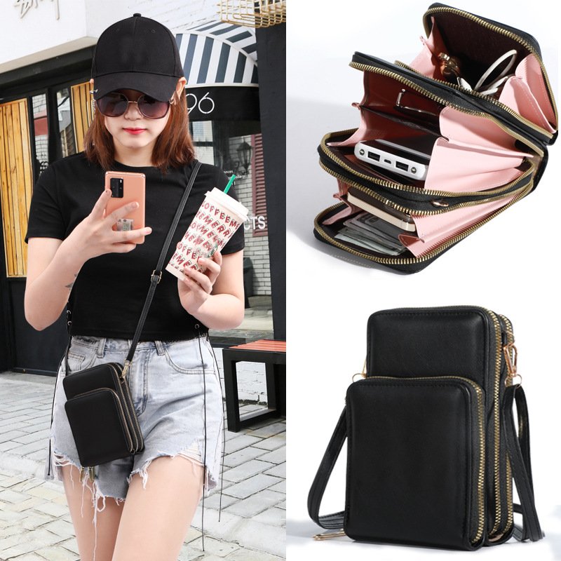 New Arrivals Fashionable Phone Bag Multifunctional Zipper Wallet Pu Large Capacity Women's Single Shoulder Bag