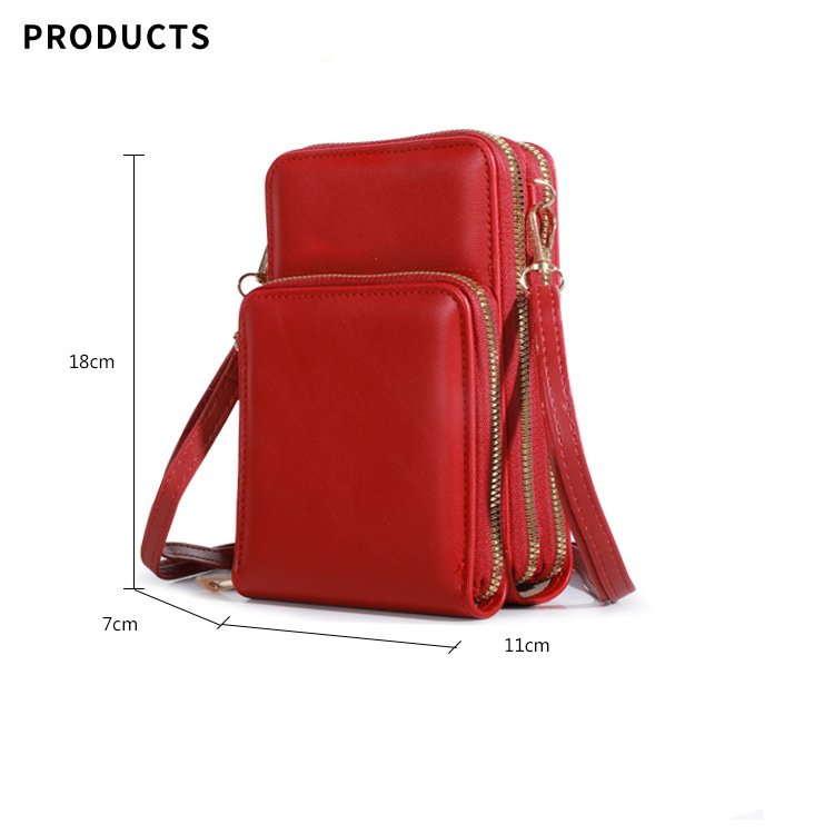 New Arrivals Fashionable Phone Bag Multifunctional Zipper Wallet Pu Large Capacity Women's Single Shoulder Bag