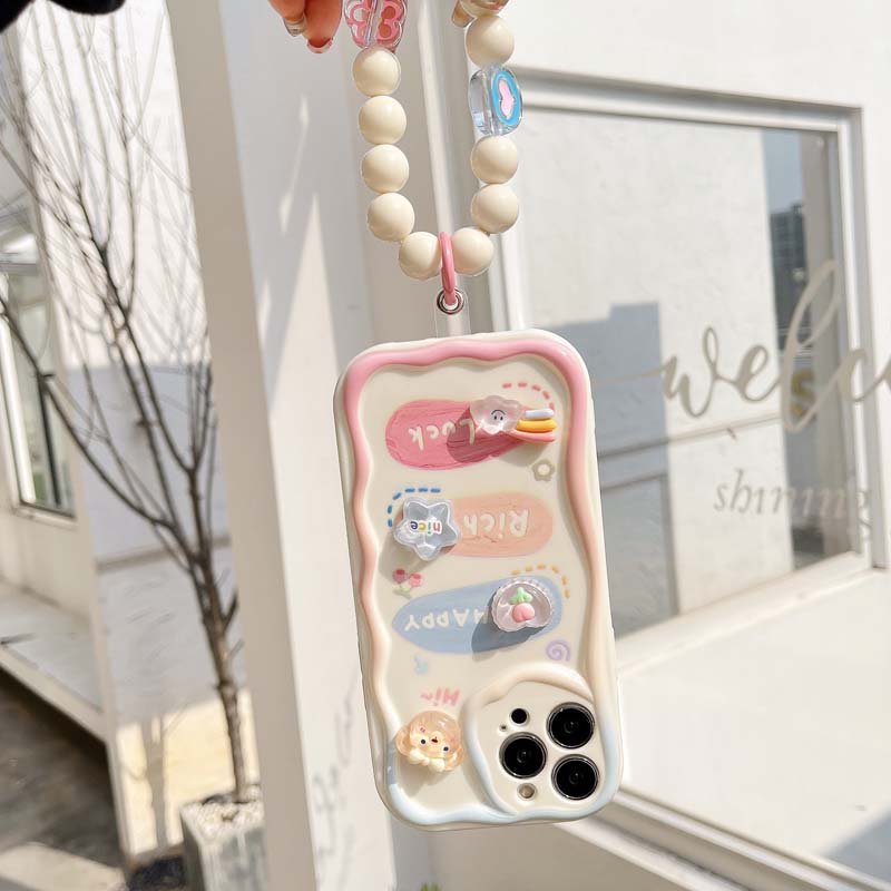 Creative Simple Design Cartoon Rabbit Bear Flower Style Heart Bracelet TPU Mobile Phone Case For Iphone 6 7 8 Plus X Xr Xs Max