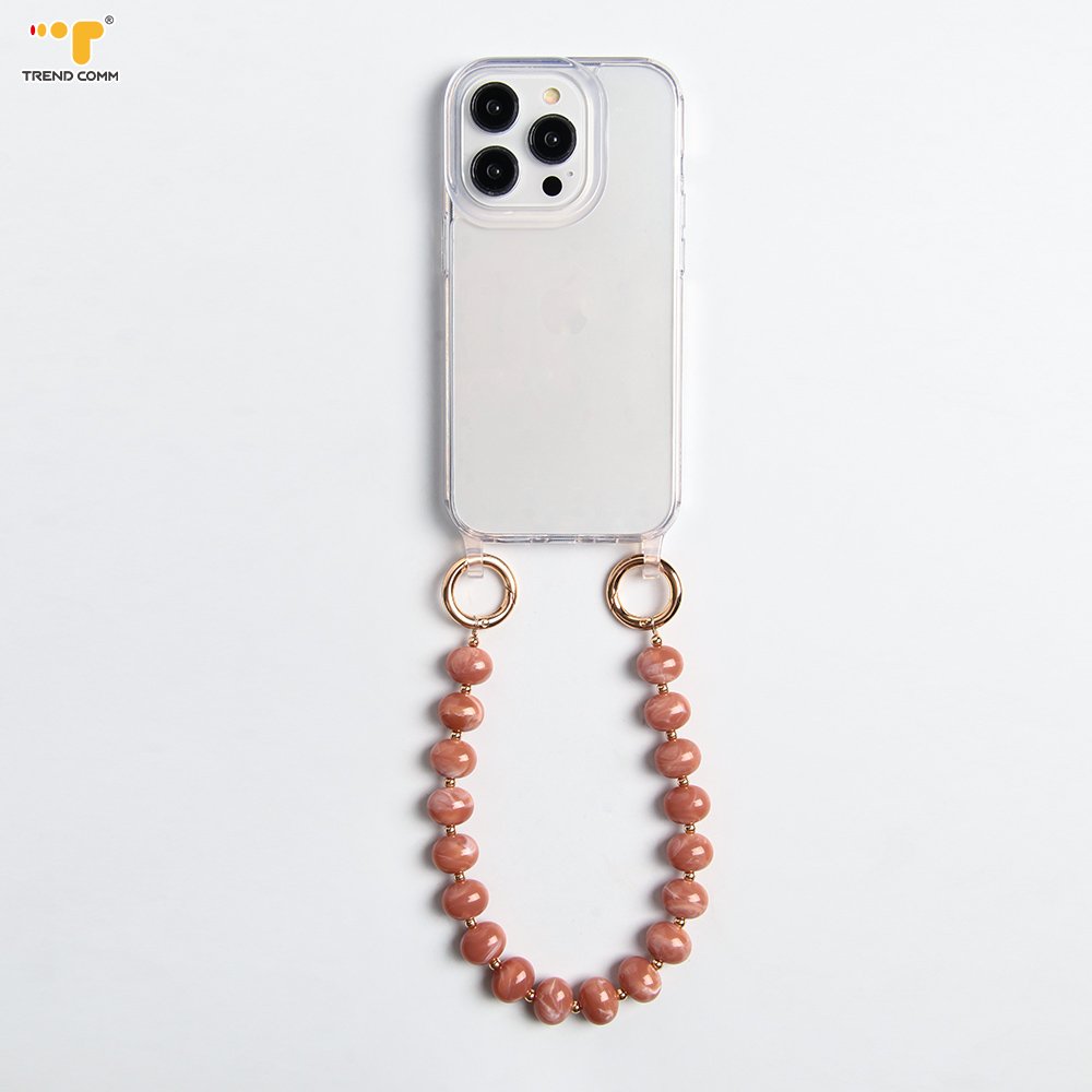 Universal New dark green natural agate stone beads black thread mobile phone case accessories chain strap holder for women men