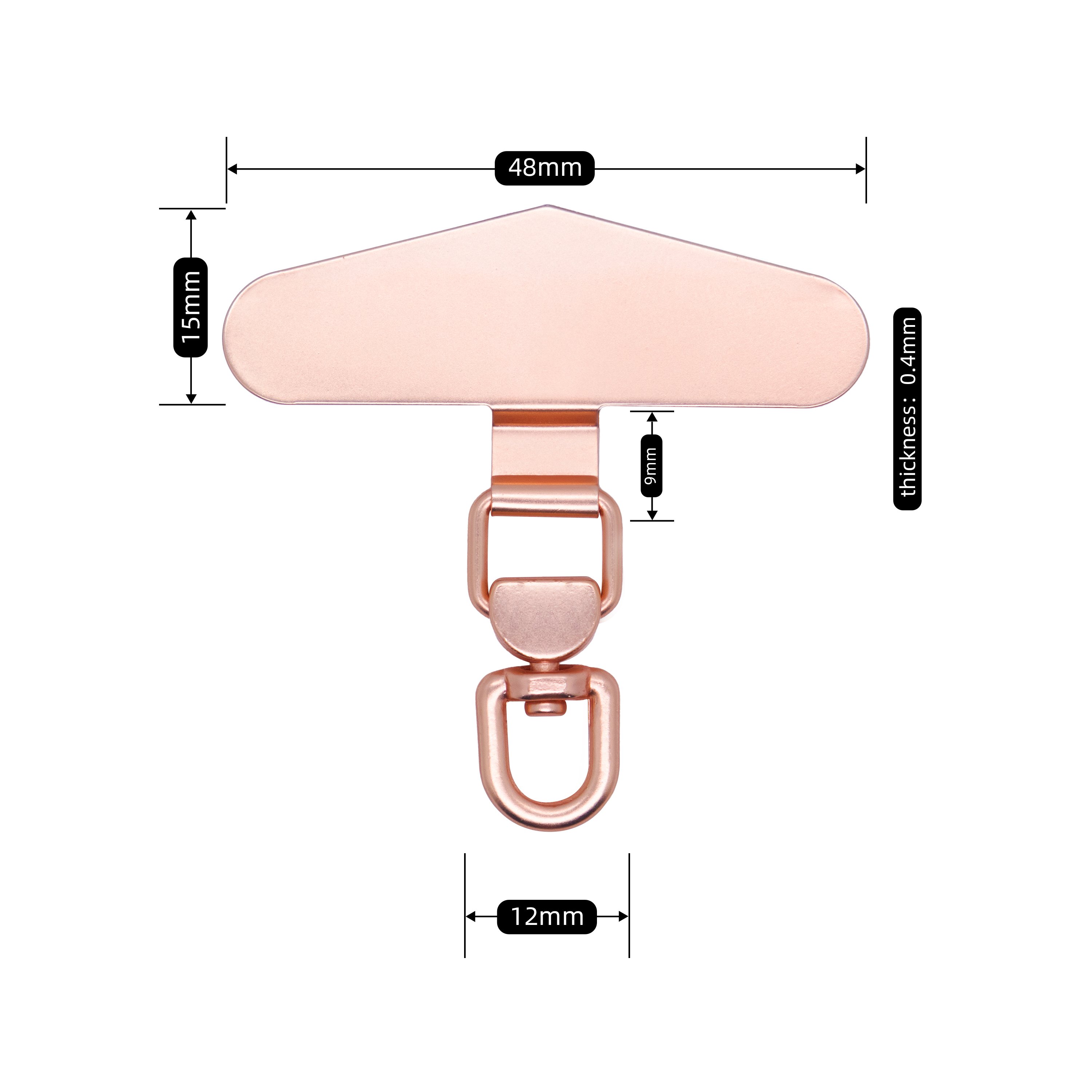 360 Degree Rotatable Stainless Steel Phone Tether Tabs Mobile Phone Gasket Patch Connector Safety Metal Strap Piece