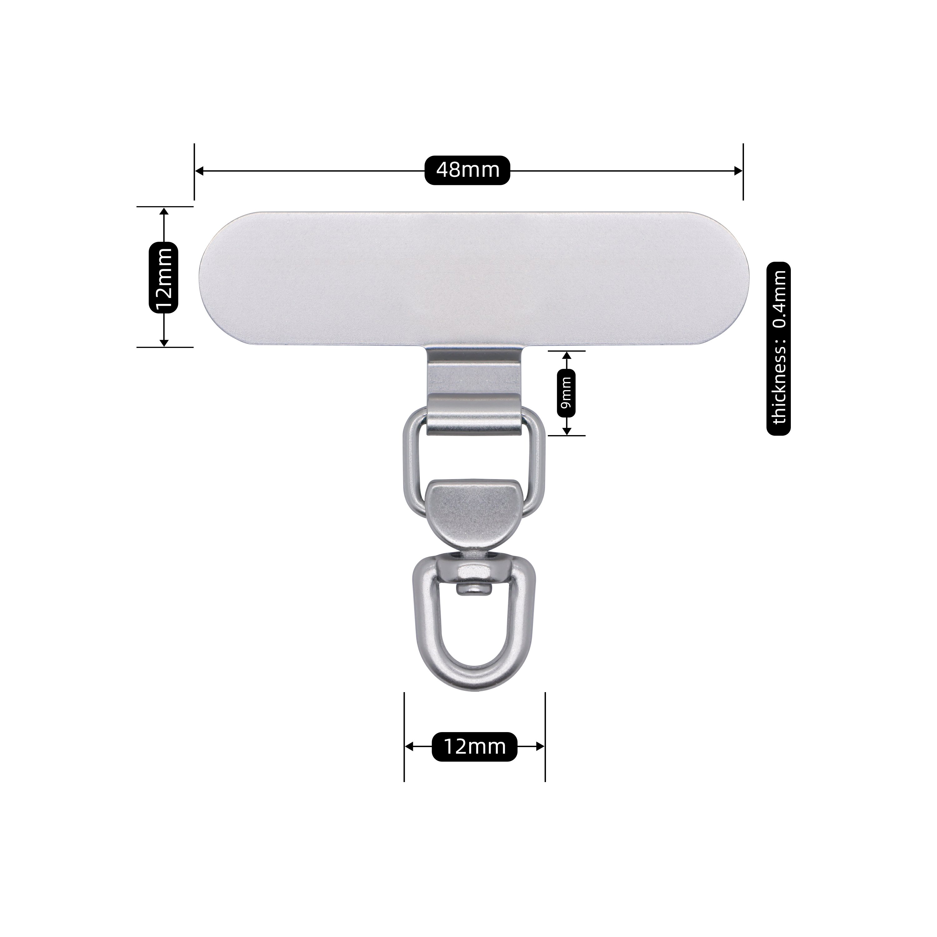 360 Degree Rotatable Stainless Steel Phone Tether Tabs Mobile Phone Gasket Patch Connector Safety Metal Strap Piece