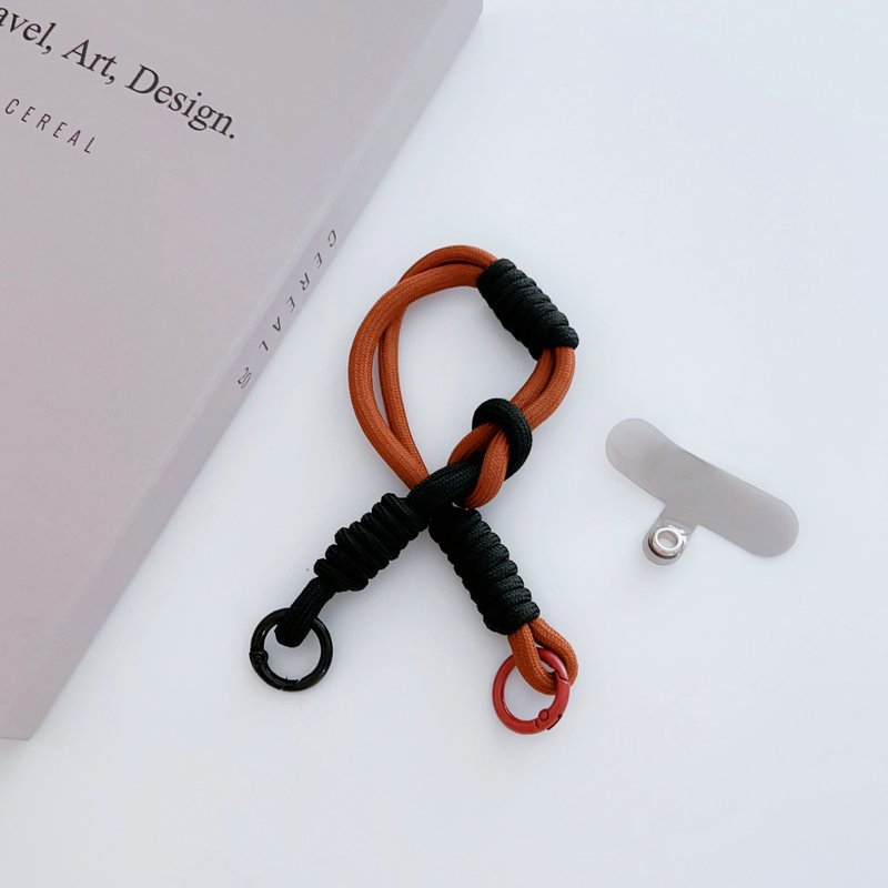 Hot Selling Anti Loss Keychain Adjustable Hand Polyester Woven Colorful Wrist Hanging Phone Lanyard Strap For phone and cup
