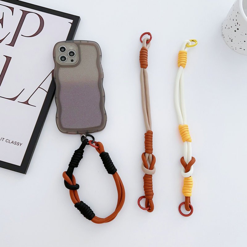 Hot Selling Anti Loss Keychain Adjustable Hand Polyester Woven Colorful Wrist Hanging Phone Lanyard Strap For phone and cup