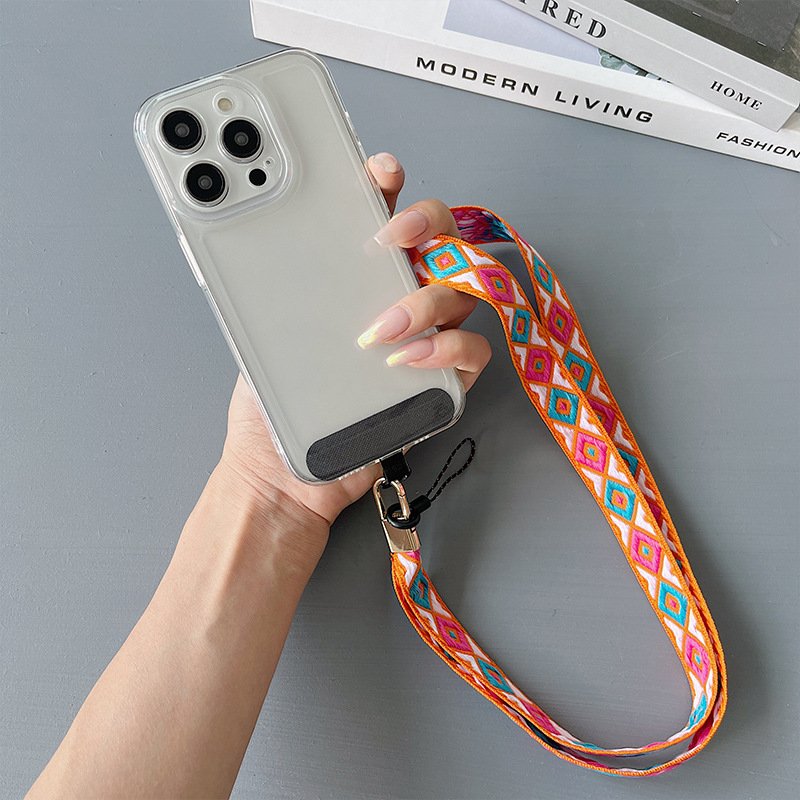Long Neck Multi-Color Durable Polyester Phone Crossbody Strap Cute Universal Patch with Cord Phone Case Mobile Case Cord Strap