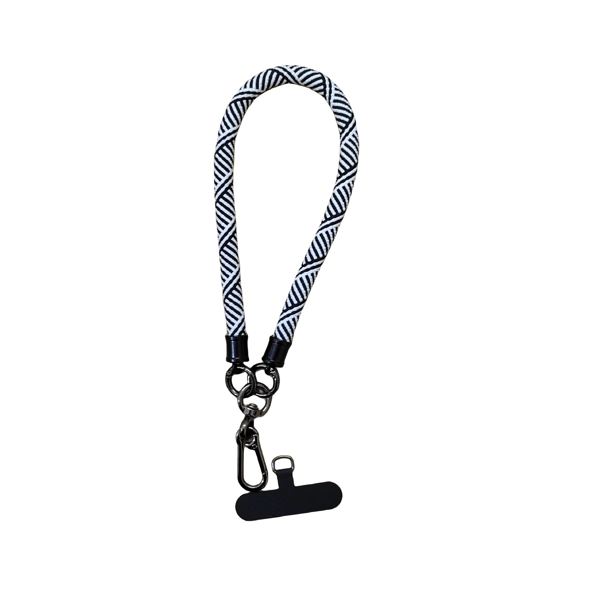 Mobile Phone Accessories Universal custom 10mm nylon pp phone short wrist strap lanyard with tpu patch tether