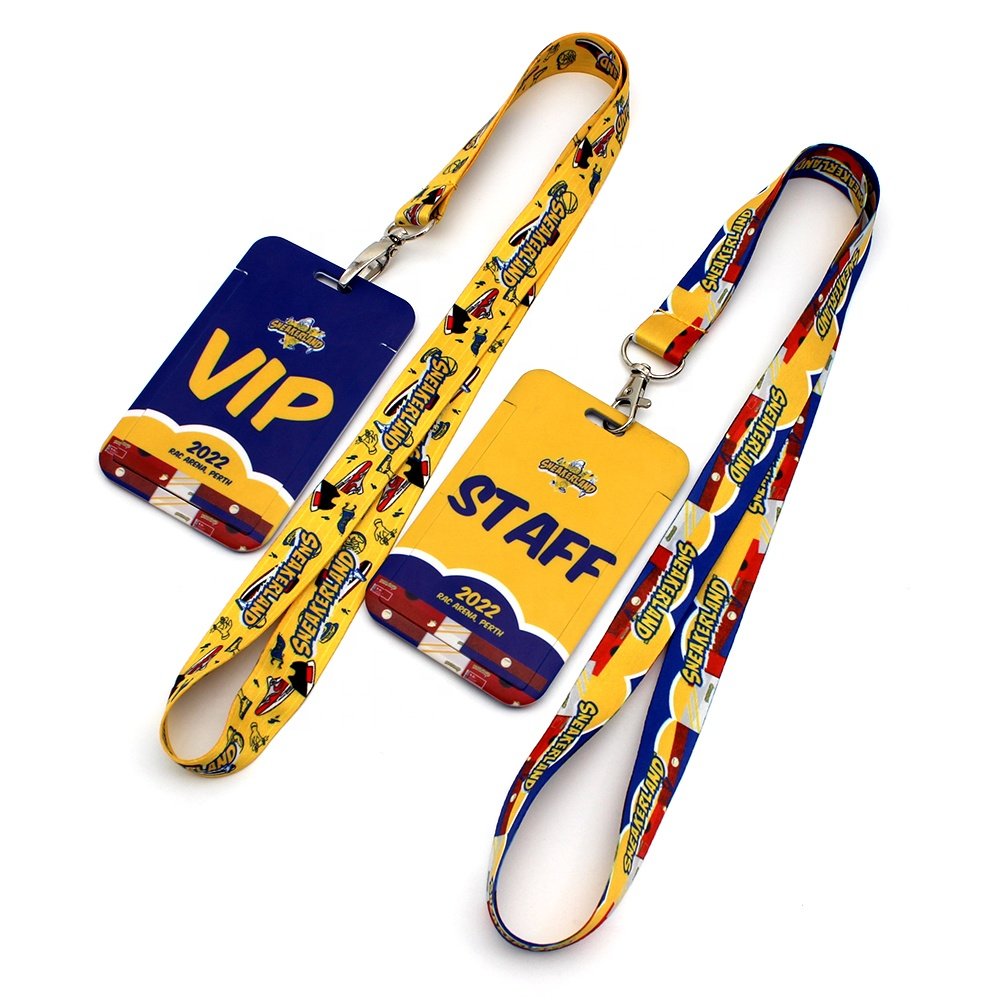 Promotional festival lanyard customized VIP neck strap polyester lanyard with metal hook for event