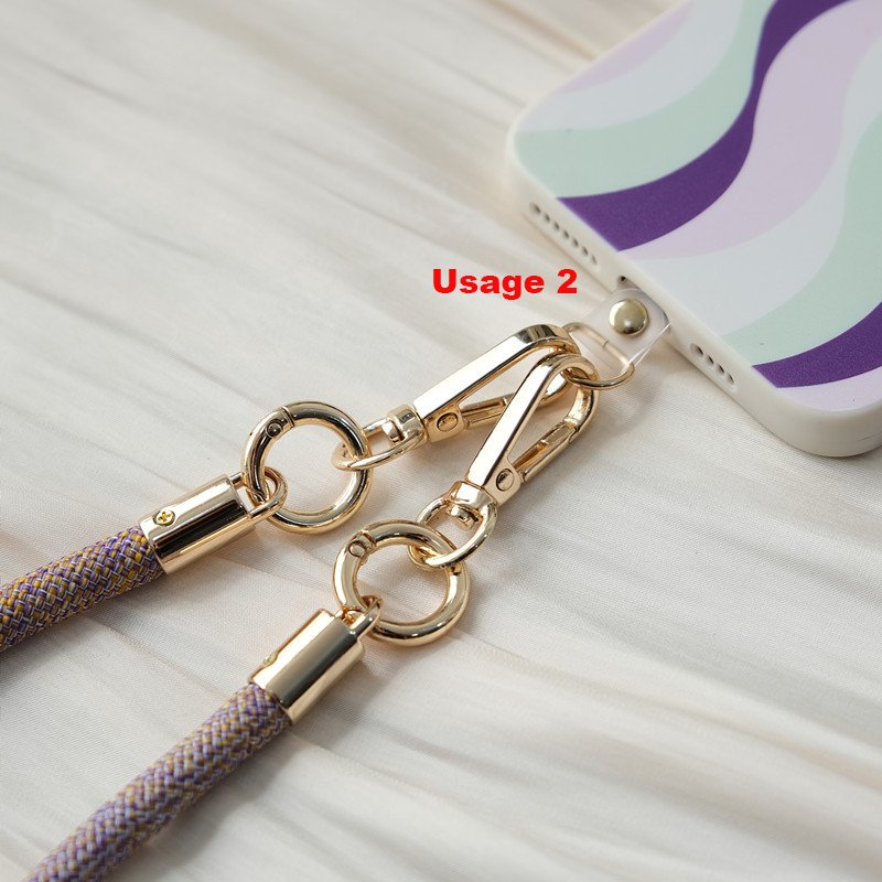 Colorful 7mm Phone Shoulder Strap Necklaces Accessories Mobile Phone Cord Versatile Strap Anti Loss Cell Phone Lanyards 120cm