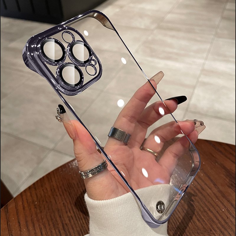 Luxury Frameless Electroplated Hard PC Crystal Cell Mobile Phone Case Back Cover For iPhone 15 Pro Max 16 14 13 12 8 Plus XS XR