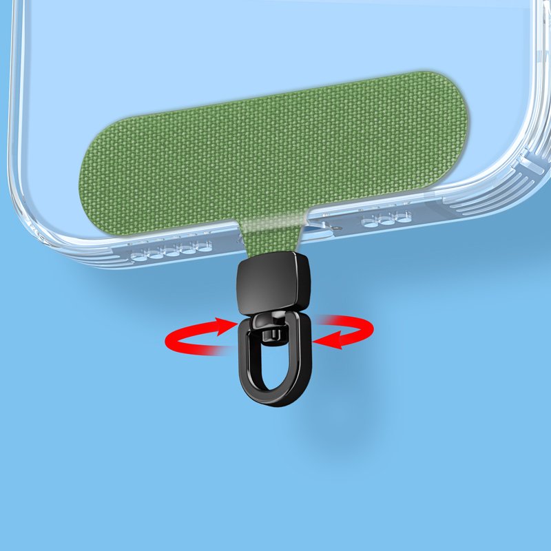 Universal Fabric Cell Phone Lanyard with Durable Ropes and D-Ring Rotatable Patch Shape Fabric Clip for Mobile Phone Straps