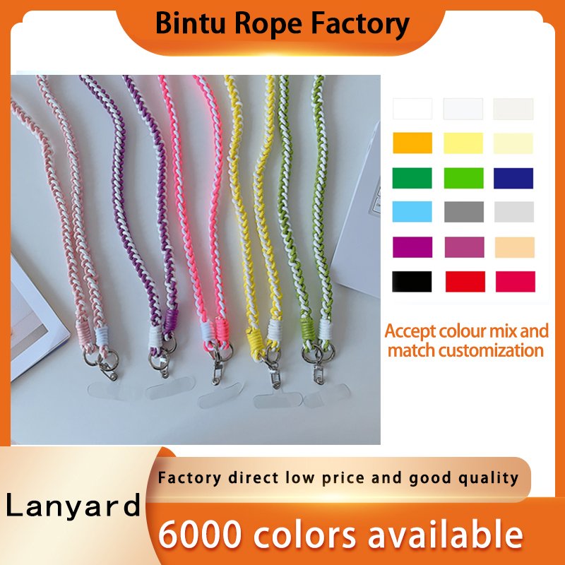 Hot Sale Custom Adjustable Nylon Phone Lanyard Handmade Cell Crossbody Lanyard Universal Phone Neck Strap Mobile Accessories