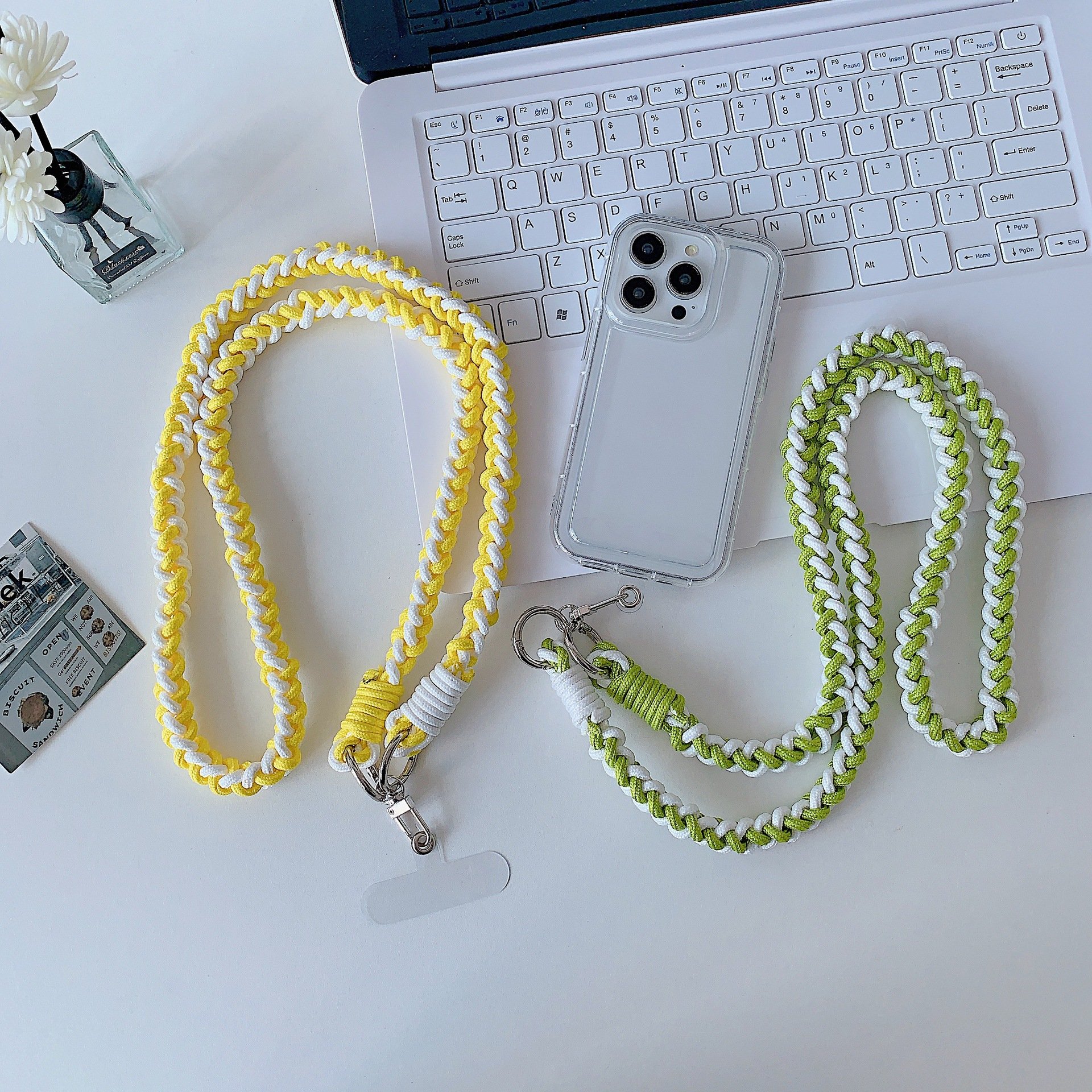 Hot Sale Custom Adjustable Nylon Phone Lanyard Handmade Cell Crossbody Lanyard Universal Phone Neck Strap Mobile Accessories