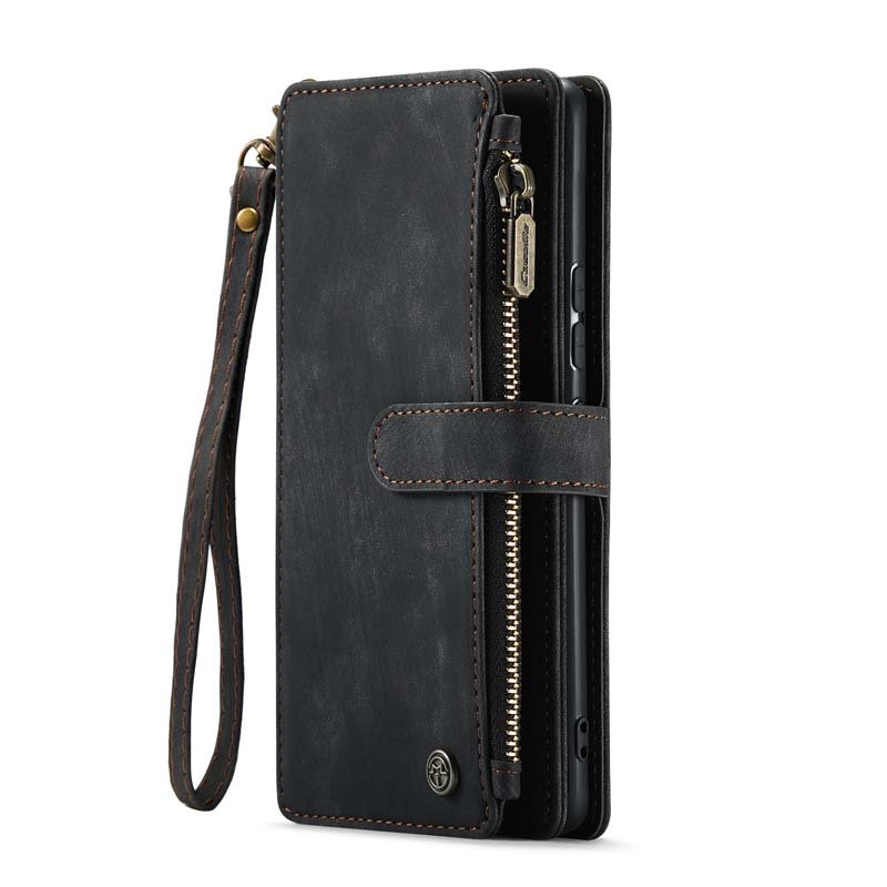 Classic Multi-Functional Wallet Retro Kickstand Card Slots Zipper Pocket Phone Bags Leather Case for Samsung A54