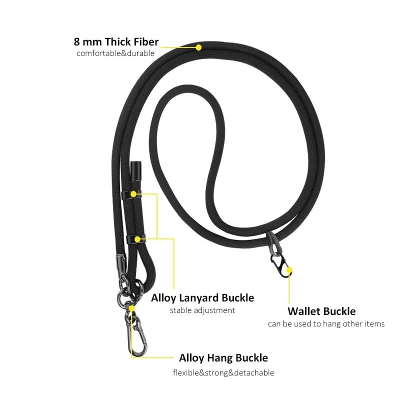 7 mm Thick Cell Phone Lanyard Adjustable Phone Necklace Mobile Phone Strap Crossbody