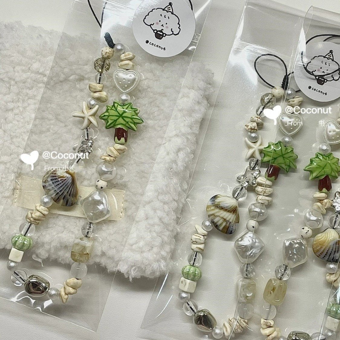Summer Yeye Shell fresh mobile phone pendant diy beaded ccd chain pendant camera chain Wrist lanyard keychain