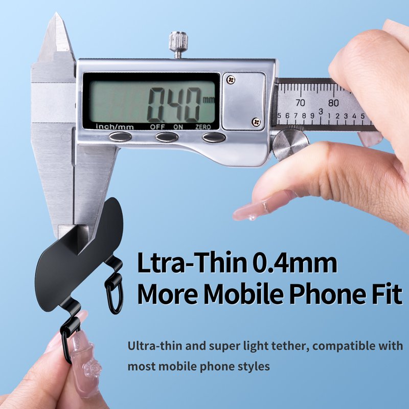 Universal Phone Lanyard Patch with Stainless steel slip D-Ring Mobile Phone Tether Tab in Rope Shape metal Phone clip
