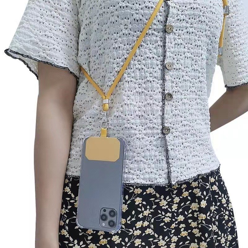 New Arrival Trendy Adjustable Mobile Phone Lanyard Neck Strap Nylon Round Rope Cell Phone Lanyards With PVC Card