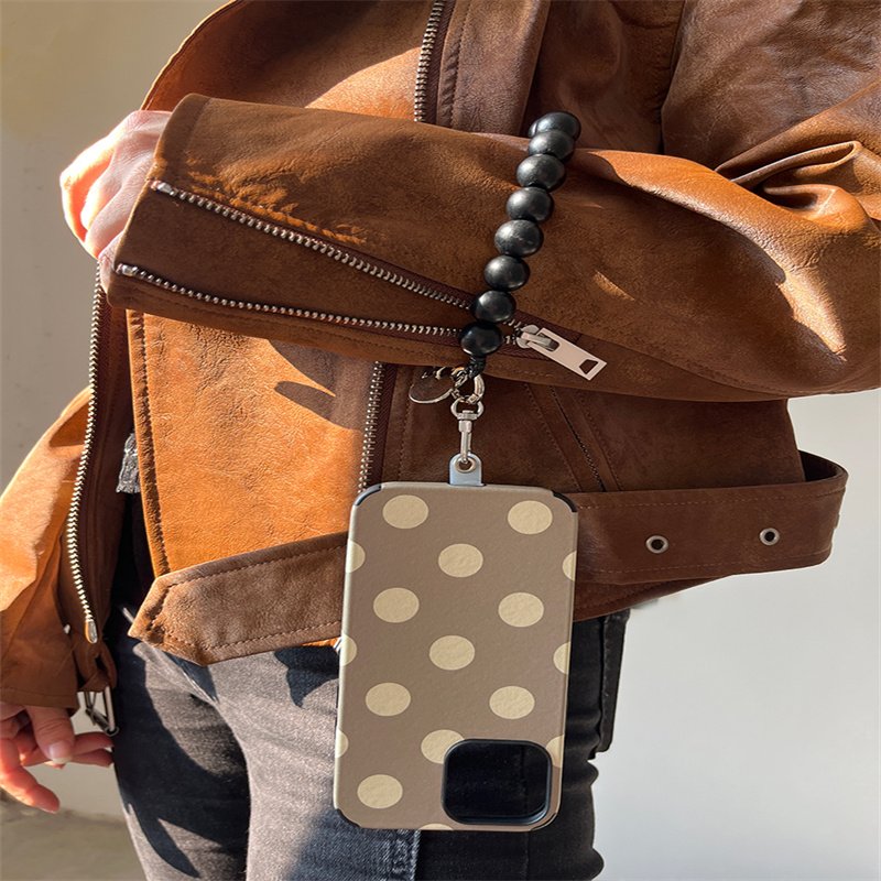 Wholesale High Grade Woven Short Mobile Phone Chain Durable Hand Wood Beads Made Phone Strap
