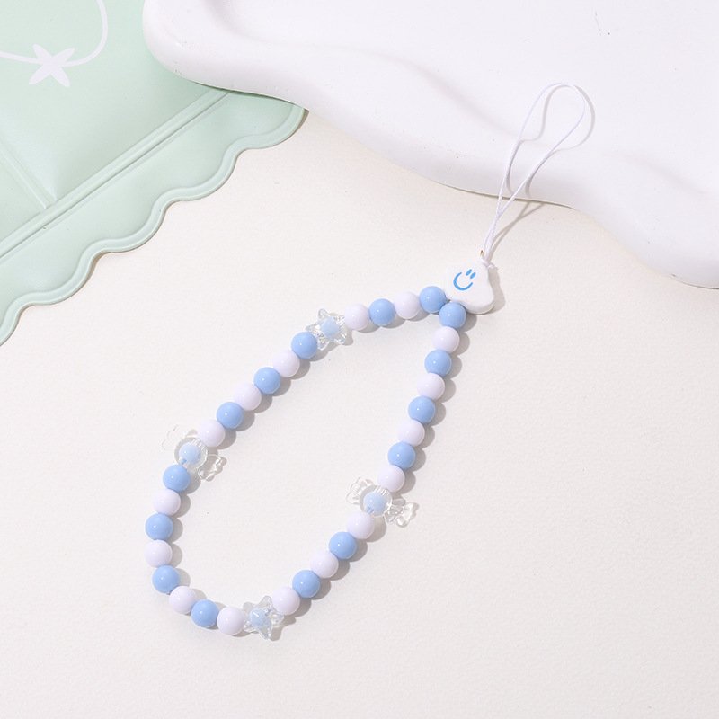New Cartoon Beaded Bow Mobile Phone Wrist Strap Love DIY Anti Fall Short Smart Phone Case Lanyard Anti Loss Phone Pendant
