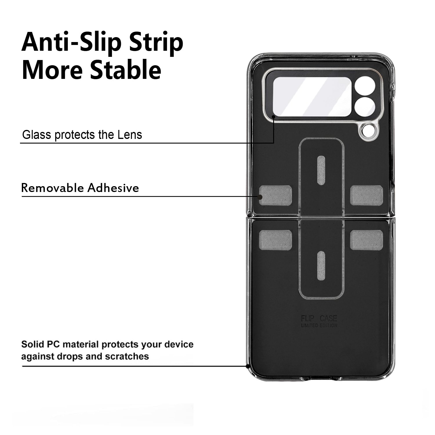 Phone Case Cellphone Case Vietao Zflip 5 Holder Stand Luxury Leather for Girl Black for Samsung Z Flip 4 Flip 3 Hand Strap