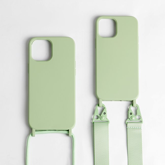 New Product Removable Silicone Sports Cell Phone Lanyard Case Beige Compatible iPhone 14 12 Pro Max 13 mini Samsung S21 S22 Plus