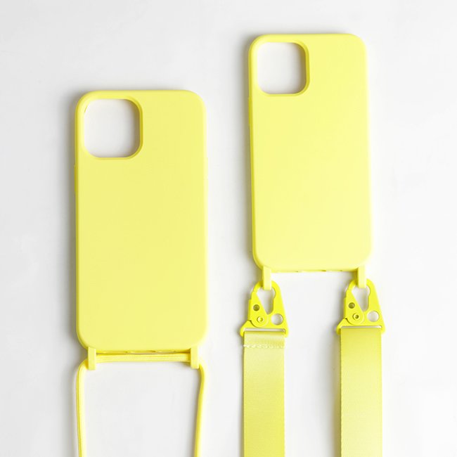 New Product Removable Silicone Sports Cell Phone Lanyard Case Beige Compatible iPhone 14 12 Pro Max 13 mini Samsung S21 S22 Plus