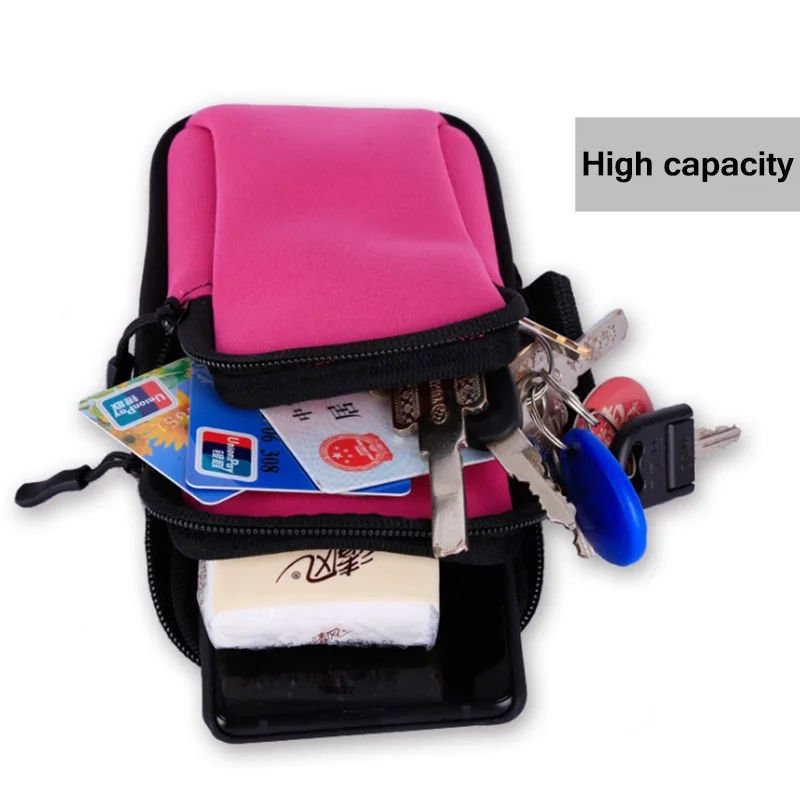 Phone Armband Adjustable Strap Gym Jogging Arm Bag Running Sports Fitness Cycling Hiking Cell Phone Storage Pouch Earphones