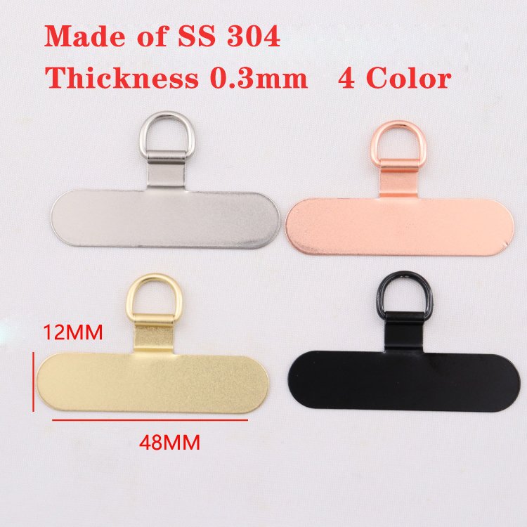 Wholesale Metal Rectangle Phone Anti-lost Accessories For Universal Card Phone Charm Strap For Key Chain Lanyard Wrist Necklace