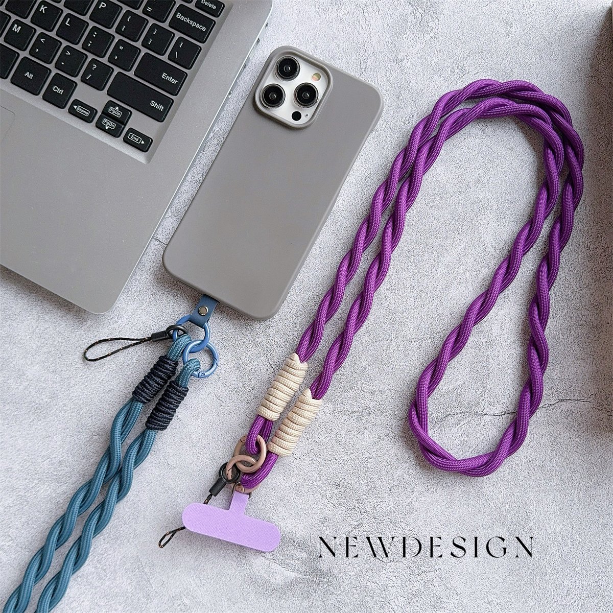 Twist Nylon Strap Mobile Phone Universal Lanyard Crossbody Rope Mobile Phone Long Lanyard Shoulder Strap Rope Lanyard Neck