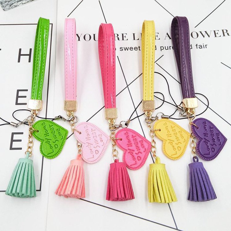 Accessories Mobile Phone Chain Color Portable Mini Mobile Phone Peripherals Durable Handmade Love Lanyard Fashion Practical