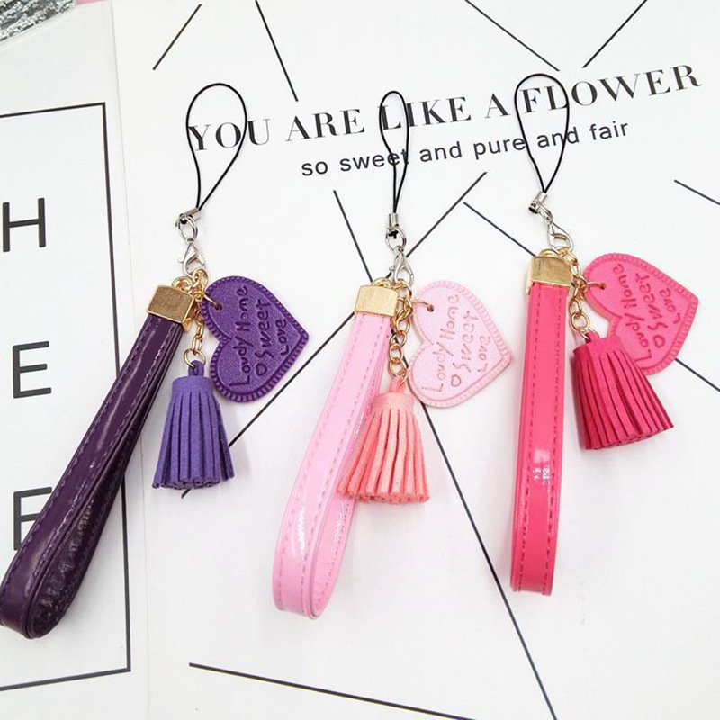 Accessories Mobile Phone Chain Color Portable Mini Mobile Phone Peripherals Durable Handmade Love Lanyard Fashion Practical