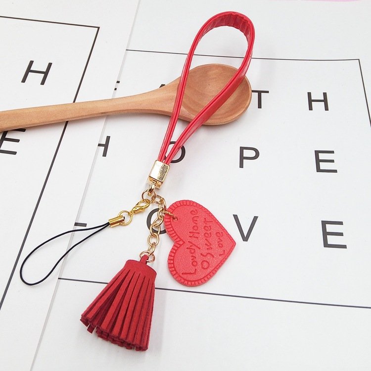Accessories Mobile Phone Chain Color Portable Mini Mobile Phone Peripherals Durable Handmade Love Lanyard Fashion Practical