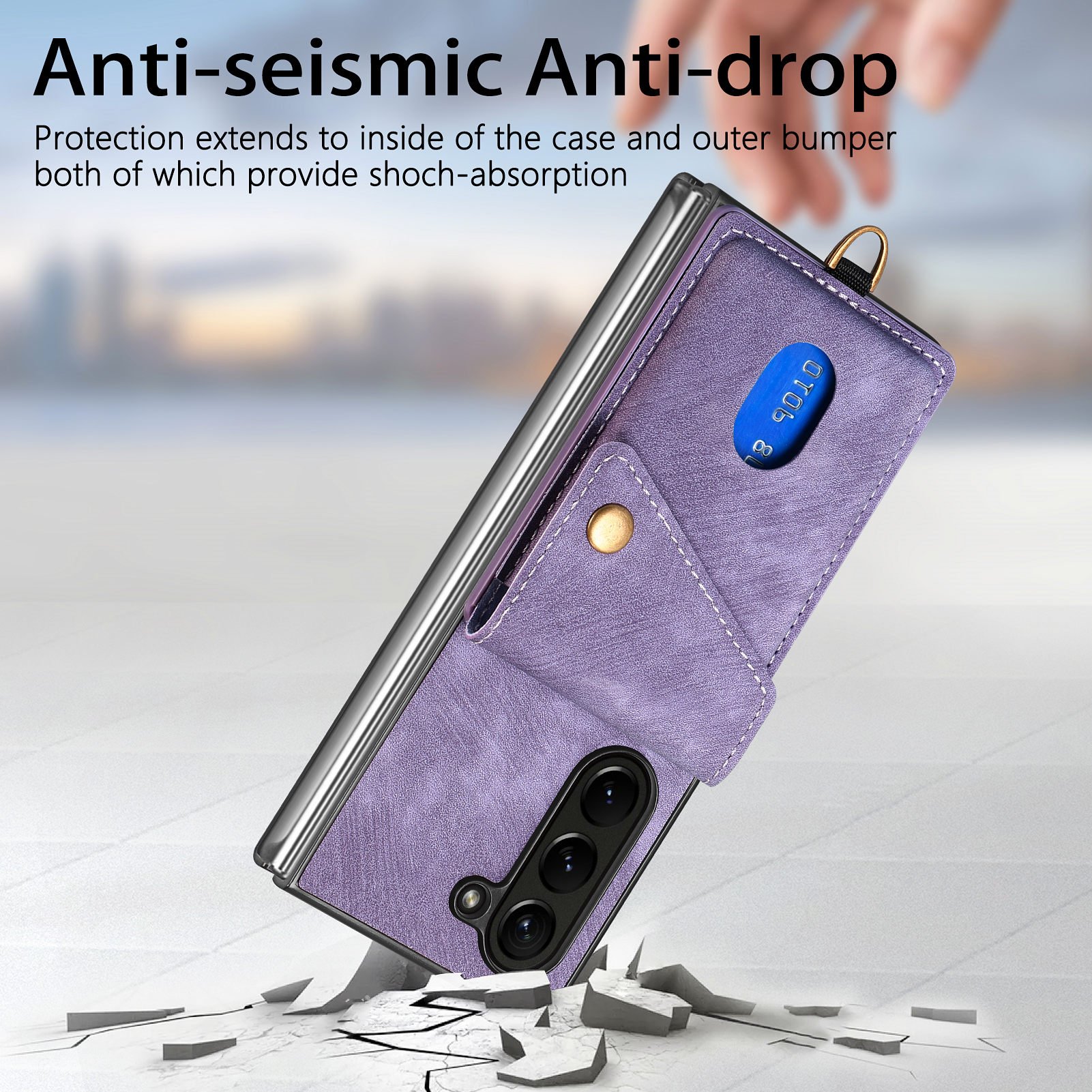 Retro Style Wrist Strap Card Case for Samsung Z Fold 6 Flip Mobile Phone Cover Strap Protective Plus Model Customizable Logo