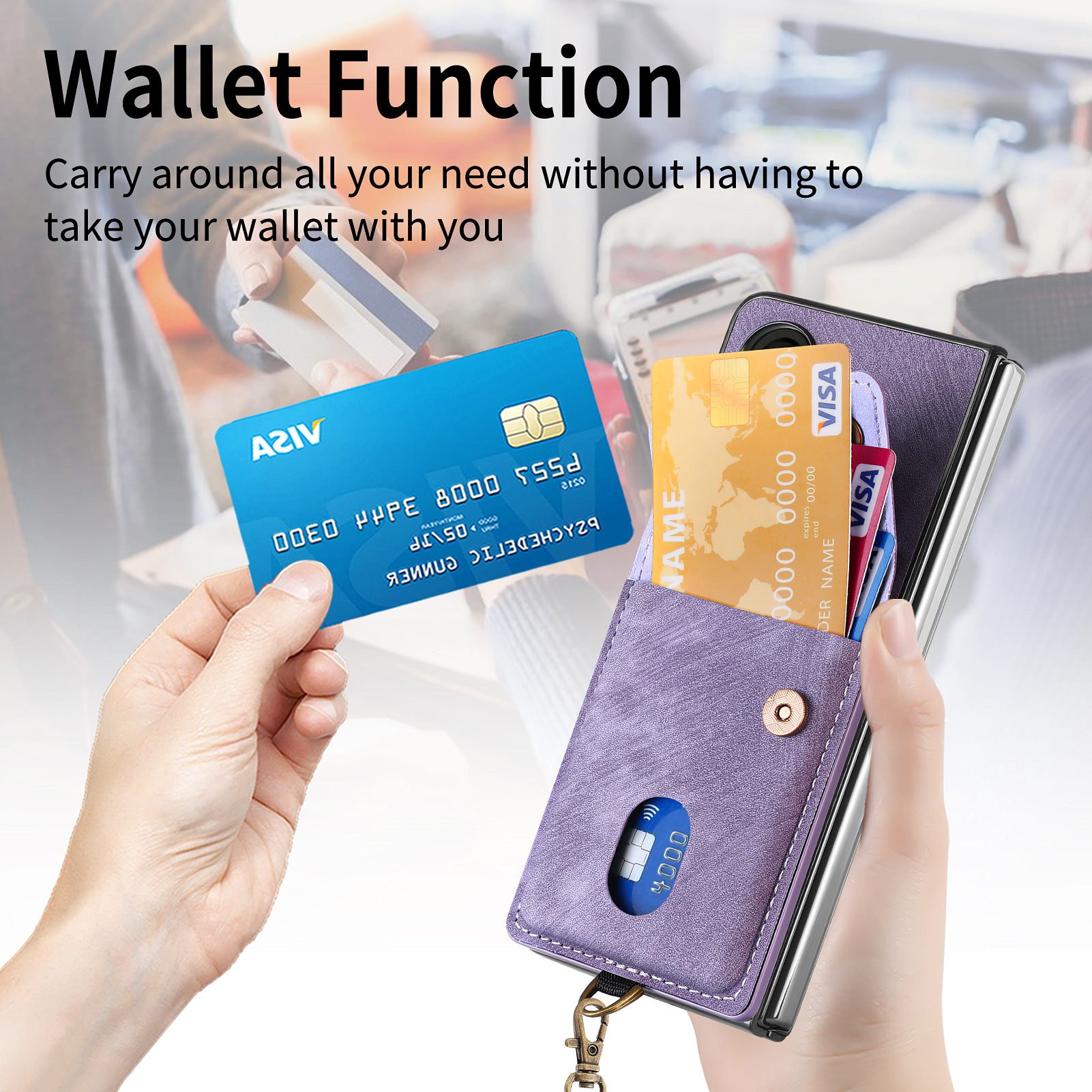 Retro Style Wrist Strap Card Case for Samsung Z Fold 6 Flip Mobile Phone Cover Strap Protective Plus Model Customizable Logo