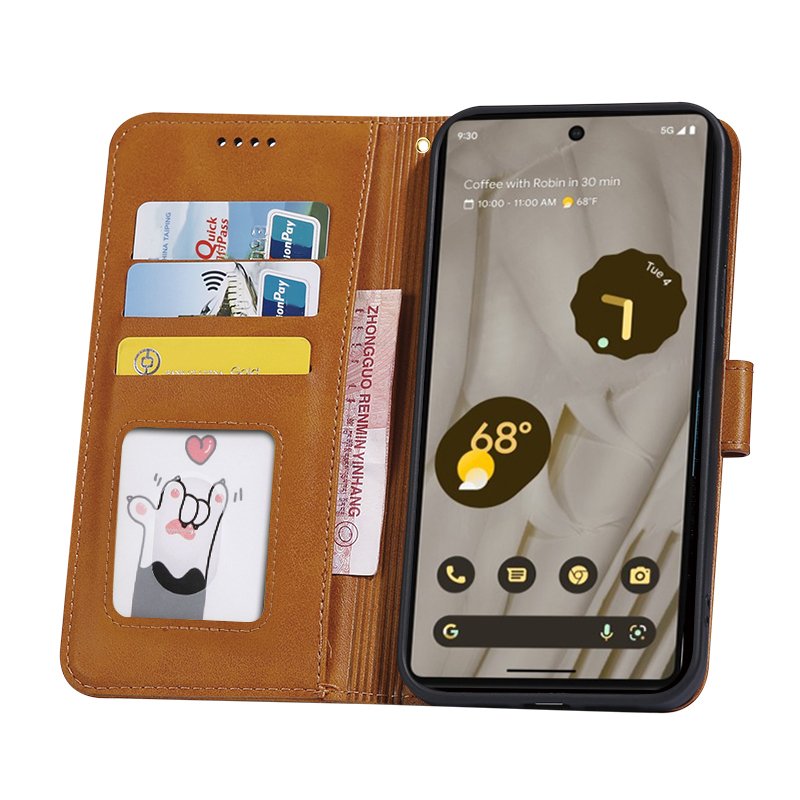 Leather Flip Wallet Phone Case For Google Pixel 9 Pro 8a 8 7 Pro 7a 6a 5a with Card Slots Magnetic Protection Cover