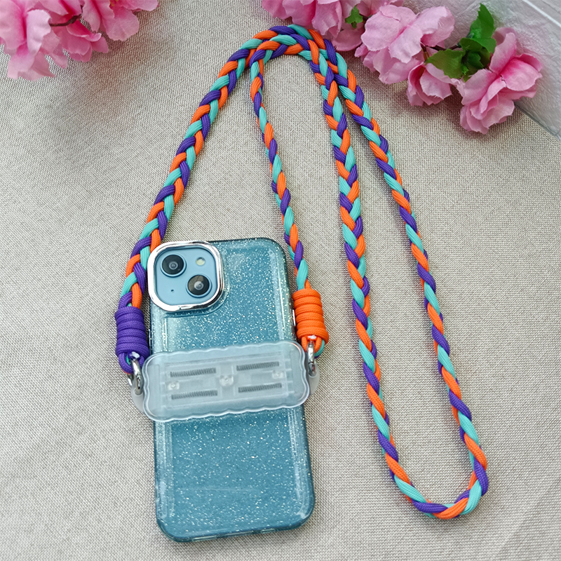 Mobile phone back clip wave transparent PC clip DIY material hanging rope telescopic clip phone accessories