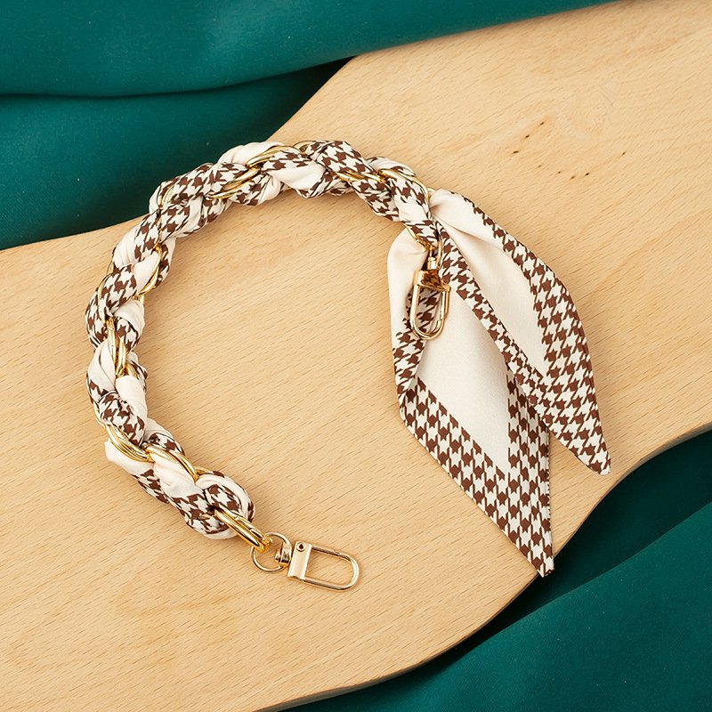 YN 48 Type Metal Purse Handle Strap Fashion Women Handbag Decoration Accessory Unique Braided Scarf Metal Chain for Bag Handle