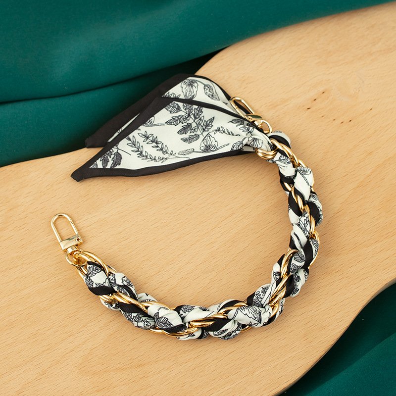 YN 48 Type Metal Purse Handle Strap Fashion Women Handbag Decoration Accessory Unique Braided Scarf Metal Chain for Bag Handle