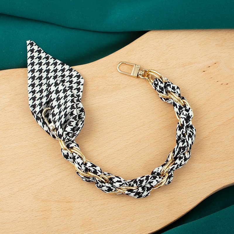 YN 48 Type Metal Purse Handle Strap Fashion Women Handbag Decoration Accessory Unique Braided Scarf Metal Chain for Bag Handle